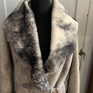 J. Mendel Shearling Coat Jacket Trench XL L W/belt